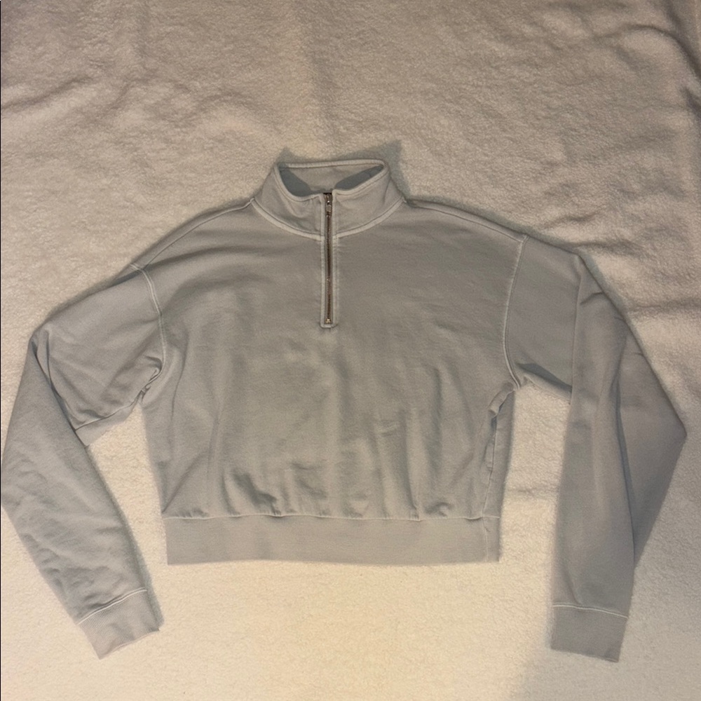 Light Gray Zip-Up Women's sweatshirt
